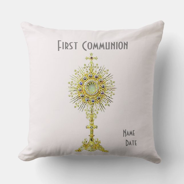 Almofada Travesseiro decorativo rosa de primeira comunhão d (Frente)