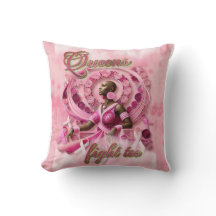 Travesseiro decorativo rosa de sensibilização do C