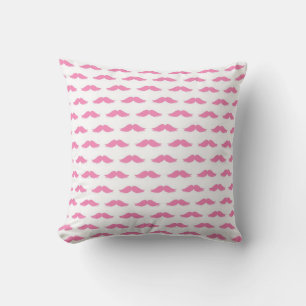 Almofada Travesseiro decorativo rosa e branco do bigode