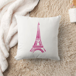 Almofada Travesseiro decorativo Rosa Eiffel Towel Paris