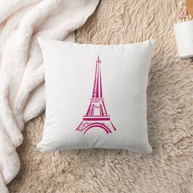 Almofada Travesseiro decorativo Rosa Eiffel Towel Paris (Cobertor)