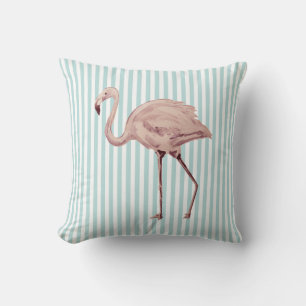 Almofada Travesseiro decorativo rosa Flamingo Teal e White