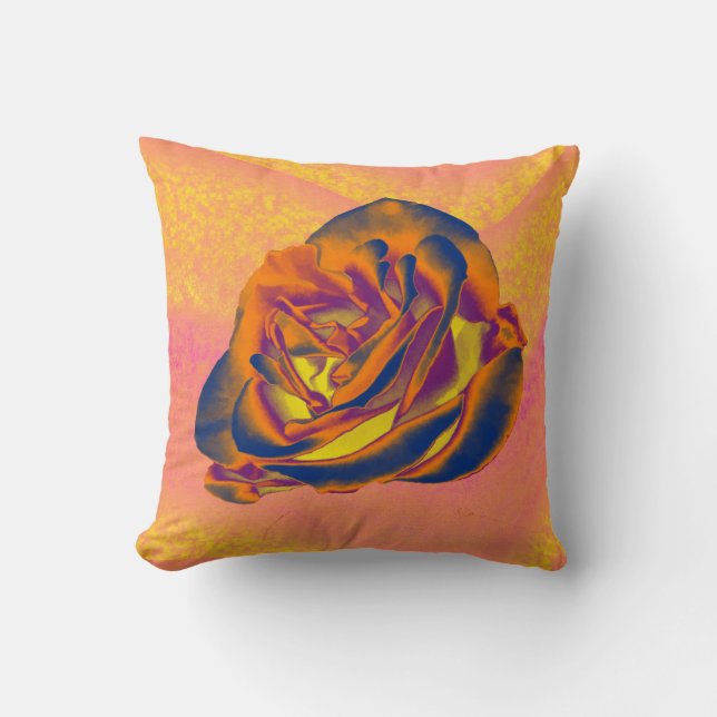 Almofada Travesseiro decorativo Rosa laranja (Frente)