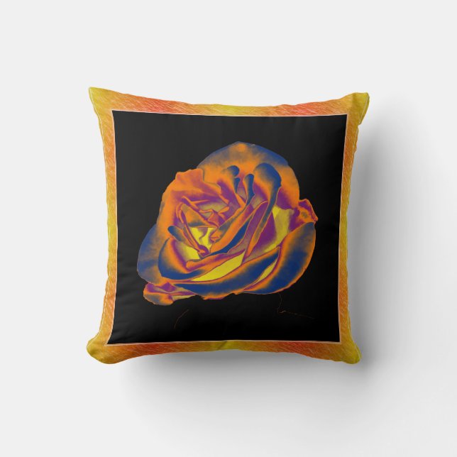 Almofada Travesseiro decorativo Rosa laranja (Frente)