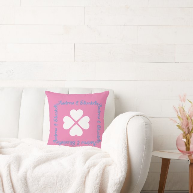 Almofada Travesseiro decorativo Rosa Nest Clover Love (Sofá)