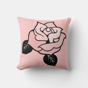 Almofada Travesseiro decorativo Rosa Rosa Rosa Estilizado M
