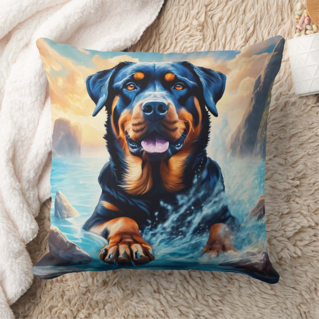 Almofada Travesseiro decorativo Rottweiler (Cobertor)
