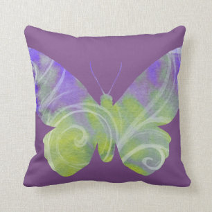 Almofada Travesseiro decorativo roxo da borboleta