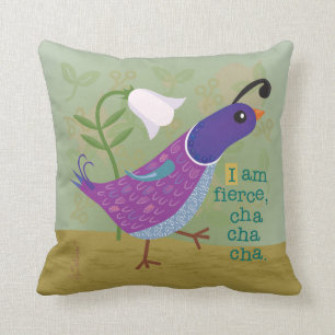 Almofada Travesseiro decorativo roxo das codorniz da dança
