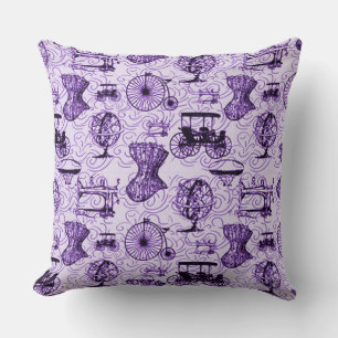 Almofada Travesseiro decorativo roxo do teste padrão de