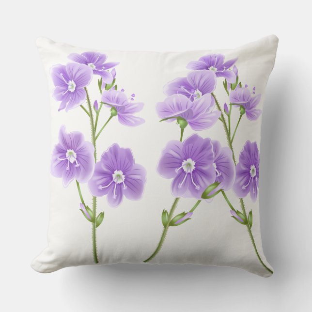 Almofada Travesseiro Decorativo-Roxo Flores Silvestres (Frente)