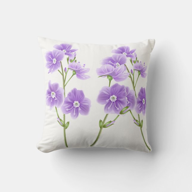 Almofada Travesseiro Decorativo-Roxo Flores Silvestres (Frente)