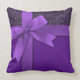Almofada Travesseiro decorativo roxo Sparkly da fita