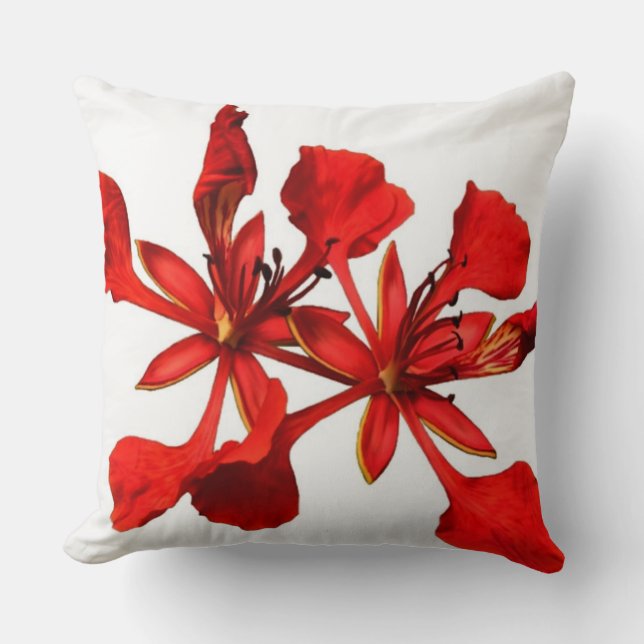 Almofada Travesseiro decorativo Royal Poinciana Flower (Frente)