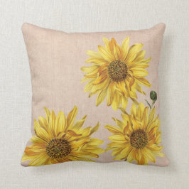 Almofada Travesseiro decorativo Russo Burlap & Sunflower