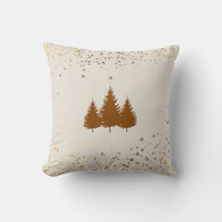 Almofada Travesseiro Decorativo Rustic Brown Stars and Tree