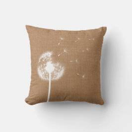 Almofada Travesseiro decorativo Rustic Burlap Dandelion