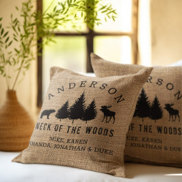 Almofada Travesseiro decorativo Rustic Cozy Cabin Welcome F