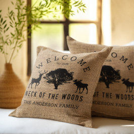 Almofada Travesseiro decorativo Rustic Cozy Cabin Welcome F