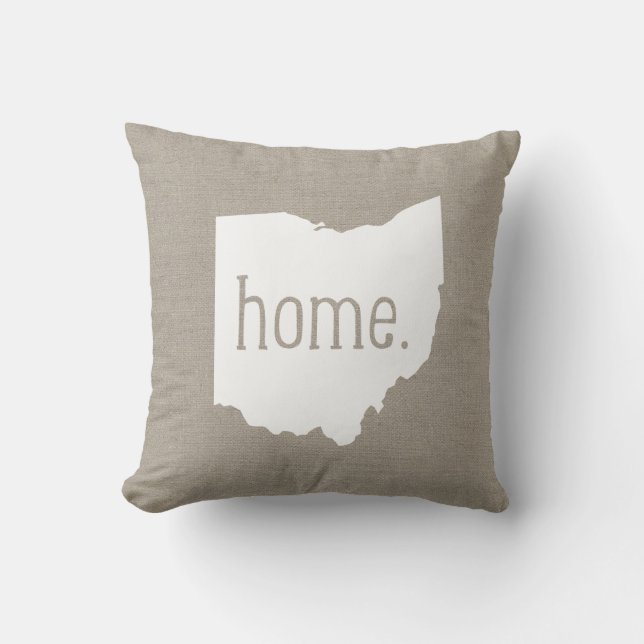 Almofada Travesseiro decorativo Rustic Ohio Home State (Frente)