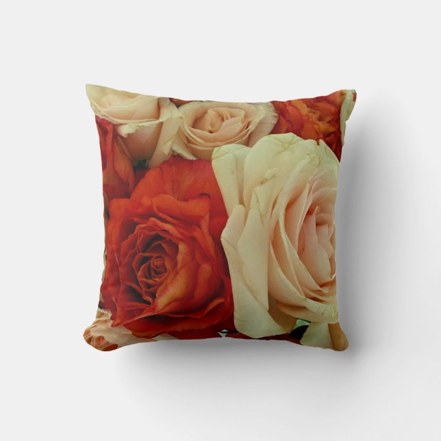 Almofada Travesseiro decorativo Rustic Rose Bouquet-Square (Frente)
