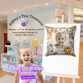 Almofada Travesseiro decorativo Safari de Primeiro Aniversá