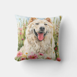 Almofada Travesseiro Decorativo – Samoyed Aquarela