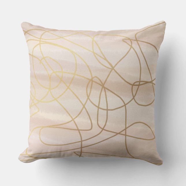 Almofada Travesseiro decorativo Scribble Dourado com Cor de (Frente)