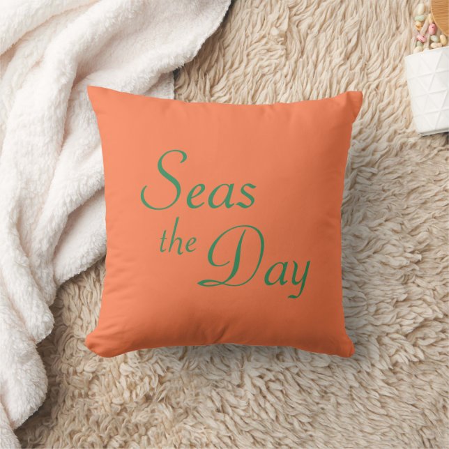 Almofada Travesseiro decorativo "Seas the Day", cor-de-rosa (Cobertor)