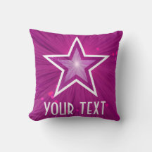 Travesseiro decorativo 'Seu Texto' em Estrela Rosa
