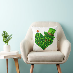 Almofada Travesseiro decorativo Shamrock Heart