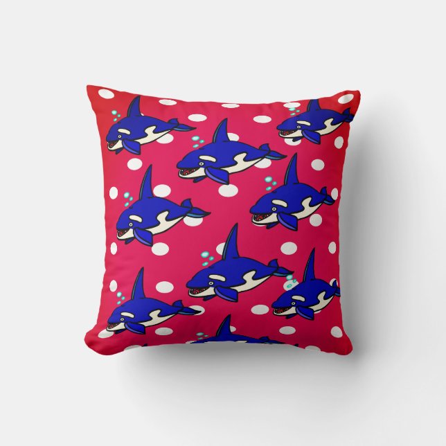 Almofada Travesseiro decorativo Shark Red Blue (Frente)
