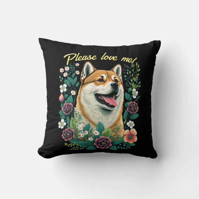 Almofada Travesseiro decorativo Shiba Inu e Texto Personali (Frente)