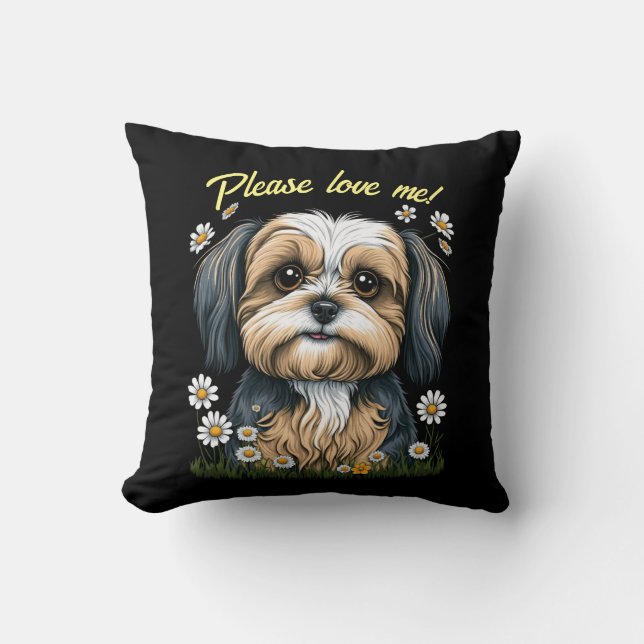 Almofada Travesseiro decorativo Shih Tzu Com Texto Personal (Frente)