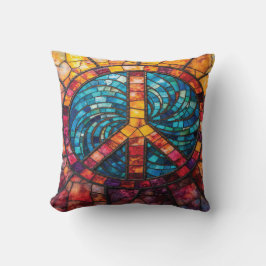Almofada Travesseiro Decorativo Sinal de Paz Mosaico