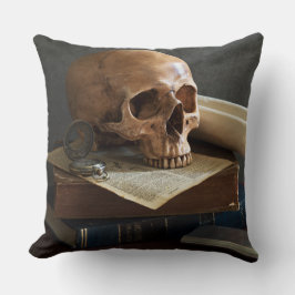 Almofada Travesseiro decorativo Skull on Books