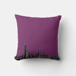 Almofada Travesseiro decorativo Skyline de Cidade do Estilo