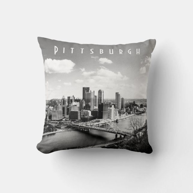 Almofada Travesseiro decorativo Skyline Pittsburgh (Frente)