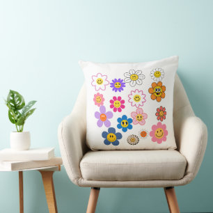 Almofada Travesseiro decorativo Smile Flowers 20x20