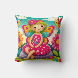 Almofada TRAVESSEIRO DECORATIVO - "SMILING FAIRY with BIRDS