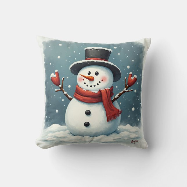 Almofada Travesseiro decorativo Snowman (Frente)