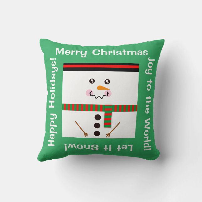 Almofada Travesseiro decorativo Snowman Snowflake (Verso)