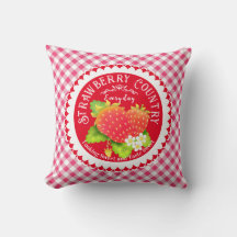 Travesseiro decorativo Strawberry Red Gingham