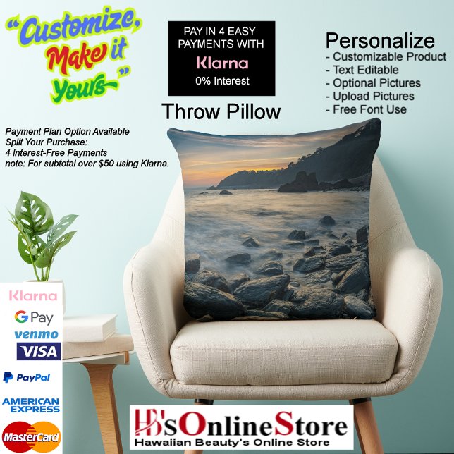 Almofada Travesseiro decorativo Sunset Beach Polyester 36 (Sunset Beach Square Polyester Large Pillow 36.)