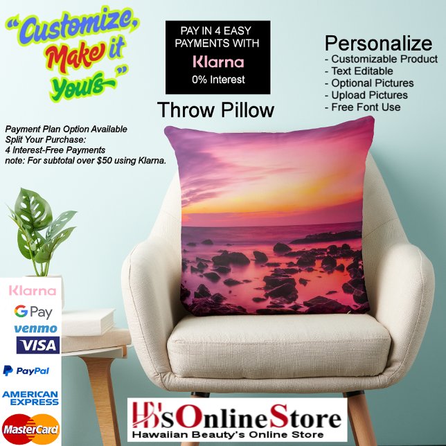 Almofada Travesseiro decorativo Sunset Beach Polyester 42 (Sunset Beach Polyester Large Throw Pillow 42.)