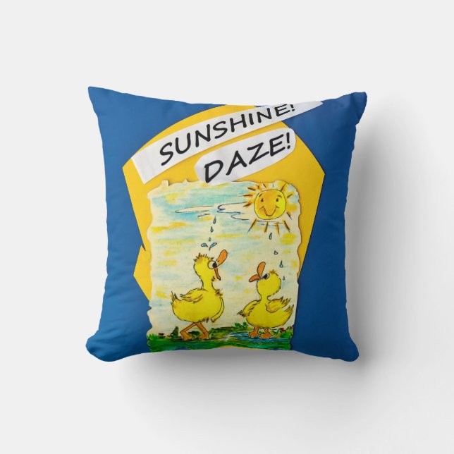 Almofada travesseiro decorativo "Sunshine Daze" (Frente)