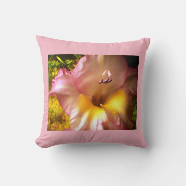 Almofada Travesseiro decorativo Sussuro Púrpura, Flor Rosa (Frente)