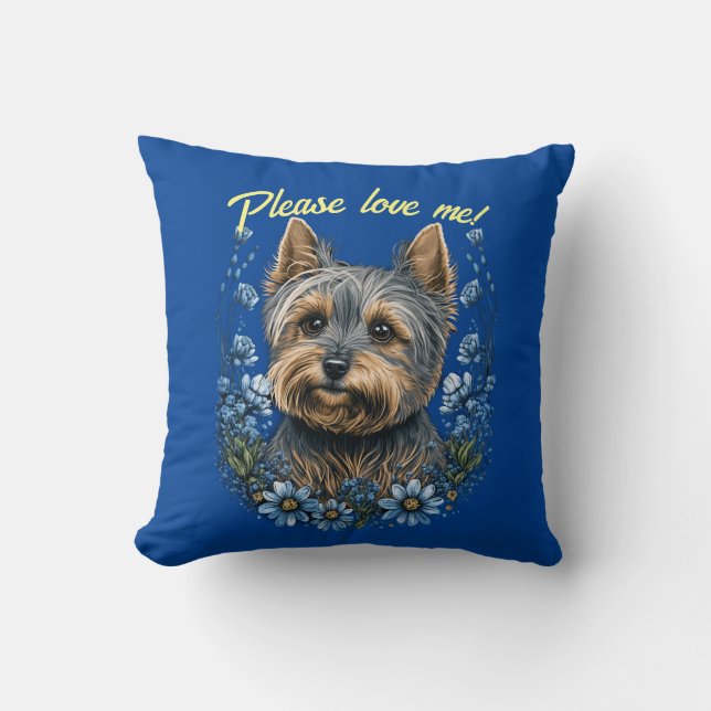 Almofada Travesseiro decorativo Terrier escocês e texto per (Frente)