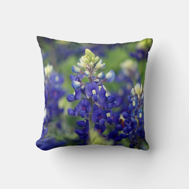 Almofada Travesseiro decorativo Texas Bluebonnet (Frente)