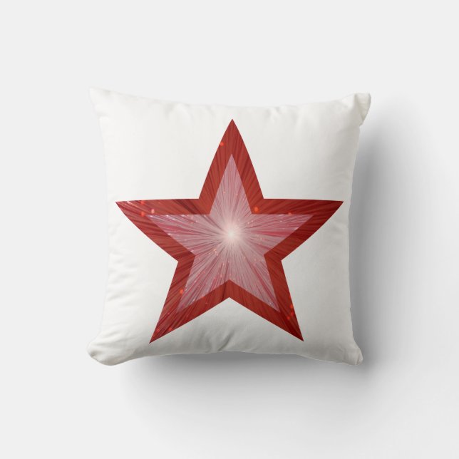 Almofada Travesseiro decorativo 'Texto' branco da Estrela V (Frente)